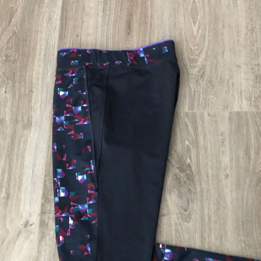 EVERLAST Women Front Geo Print Front Athletic Leggings | L